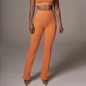 JLUXLABEL Orange Bret Ribbed Pants Size Medium